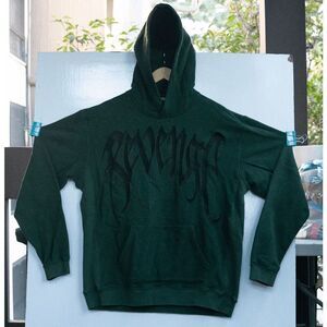 Revenge Hoodie Embroidered‎ Black Green Size L